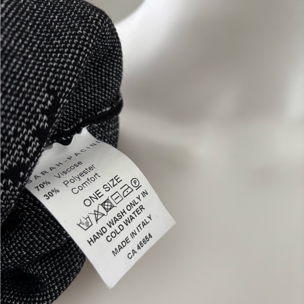Sarah Pacini Dress Black Long Sleeve Print Black / White Authentic❤️ - Picture 5 of 6